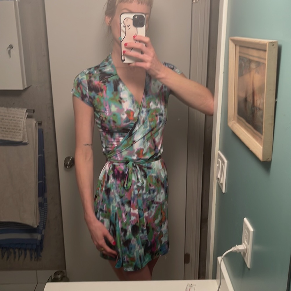 Psychedelic wrap dress